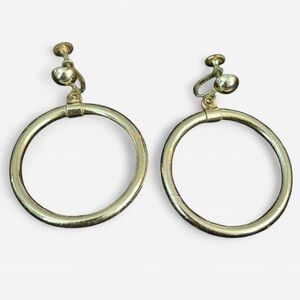 Vintage Hoop Earrings with Screw-Back, 1960s-70s